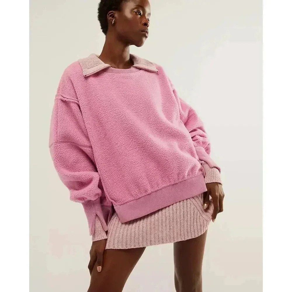 Free People We The Free Cozy Camden Sweatshirt Sherpa XS